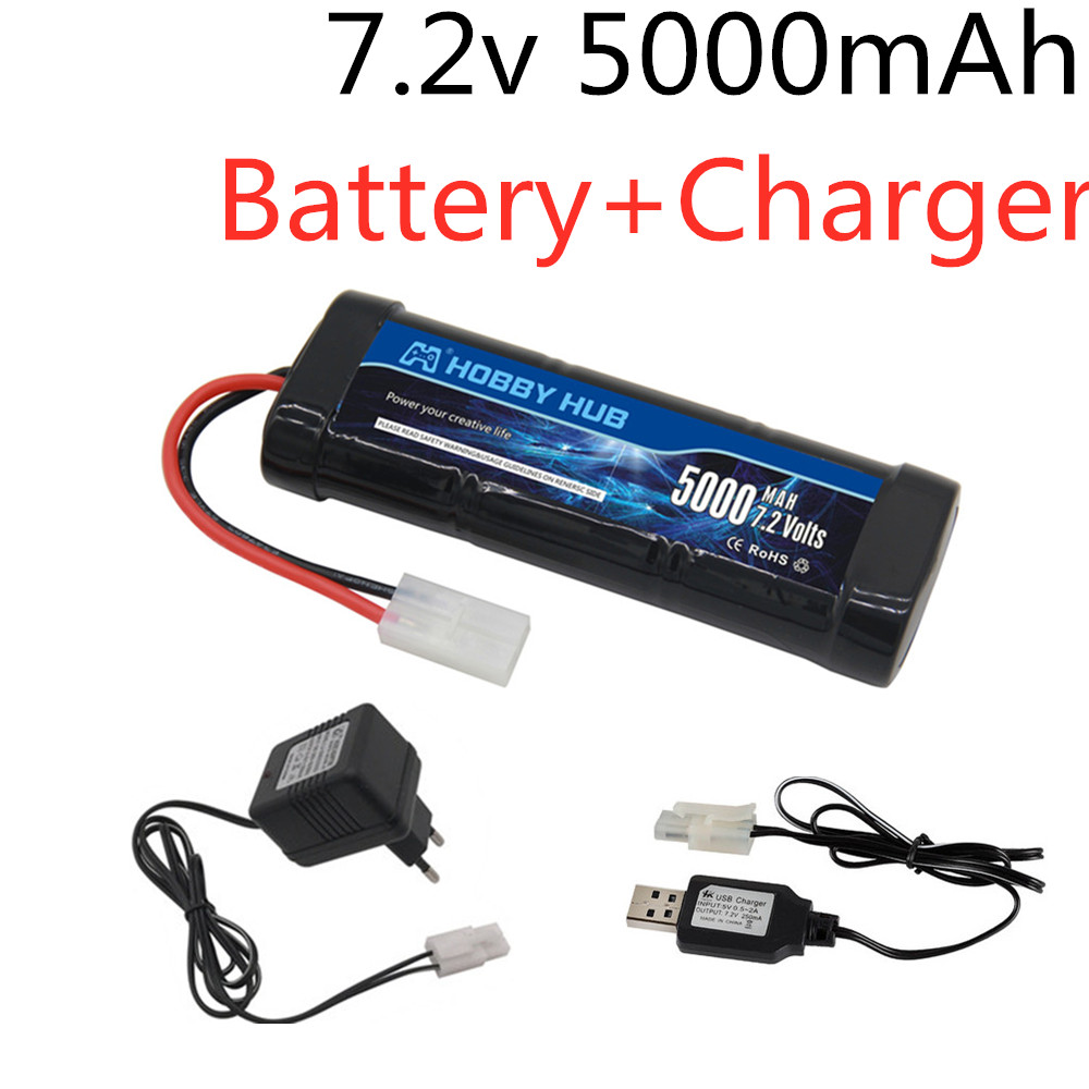 Rc And Hobby - 7.2V 5000mAh ニッケル水素バッテリーパック タミヤプラグ付き 7.2v 充電器と