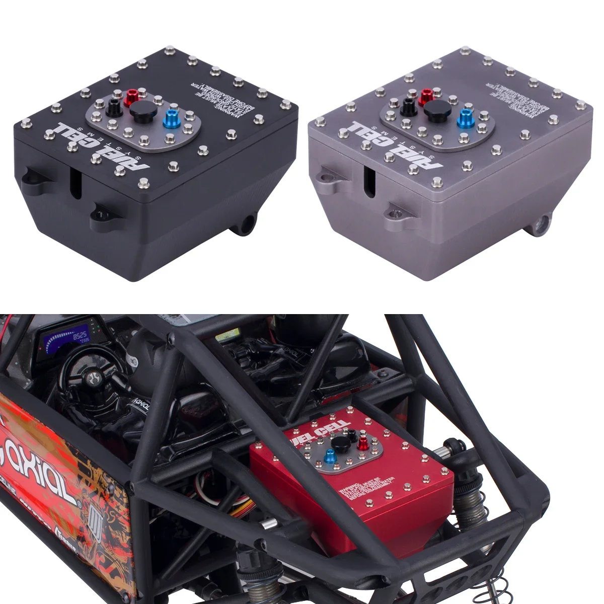 Rc Hobby Truck - 1 個アルミ 1/10 スケール燃料電池受信機ボックス模擬燃料タンク RC トラックラジオボックスアキシャルキャプラ