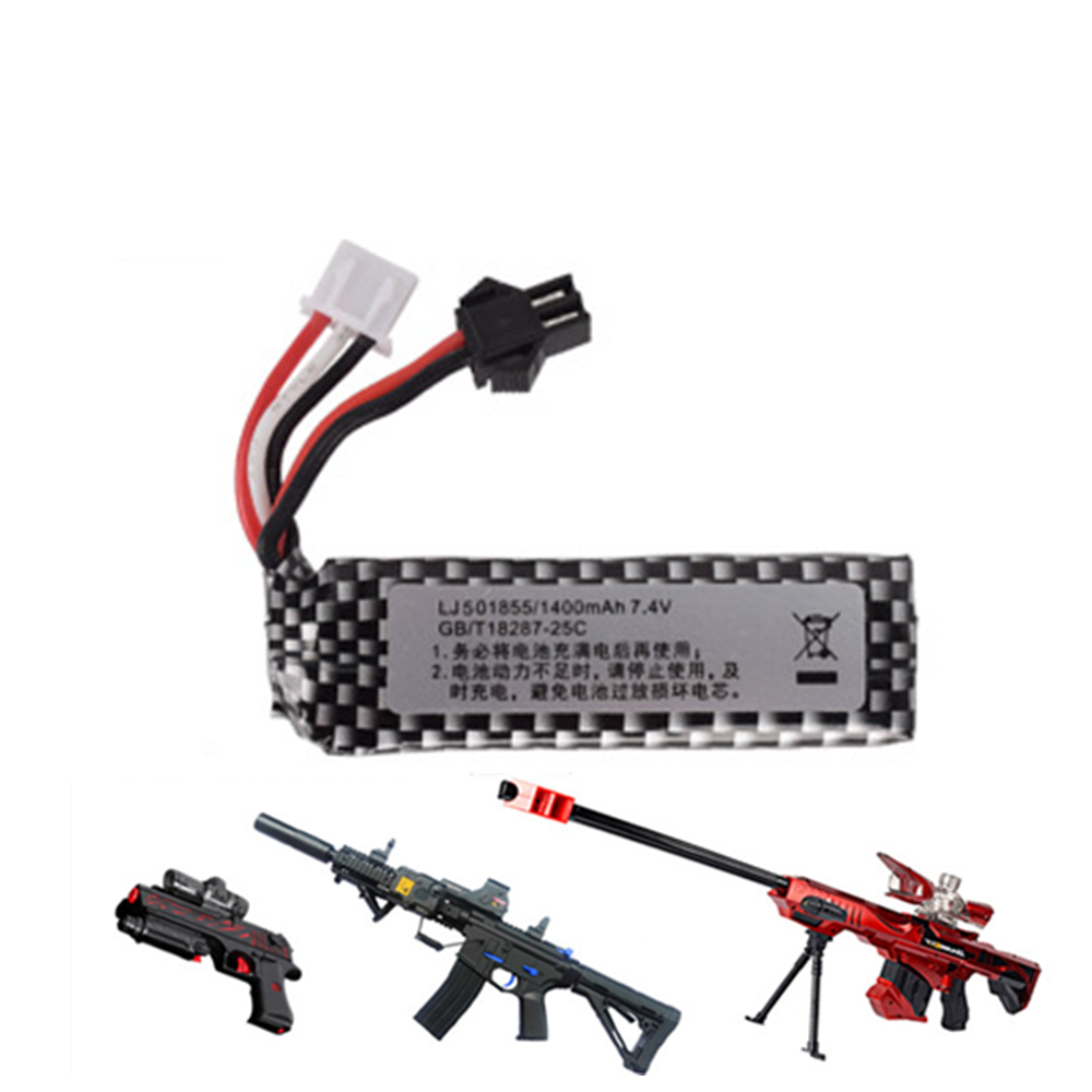 Rc And Hobby - 7.4v 1400mah 25C 501855リポ電動水鉄砲部品rcおもちゃリチウムポリマーSM-2Pバッテリー
