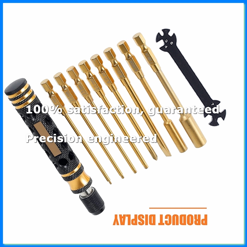 Rc Hobby Tool Kit - 9 in 1 RCツールキット、RCカーツールキット RC六角ドライバードライバーセット RCカーホビーツール用-A07G