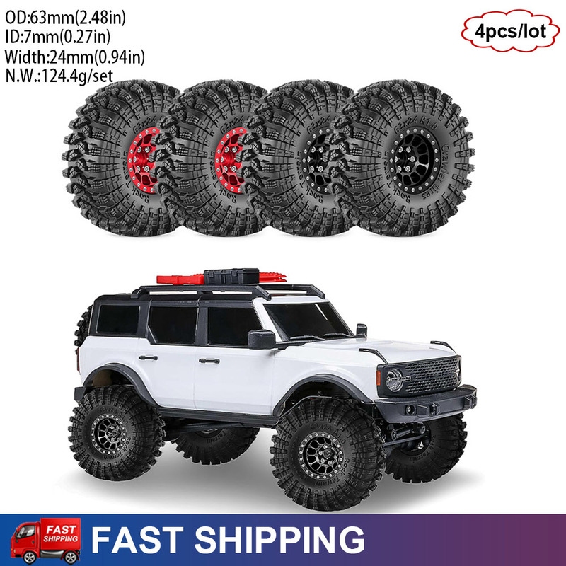 Wheel Rim Rc - 4 個 1.0 インチメタルビードロックホイールリムタイヤ 1/18 トラクサス