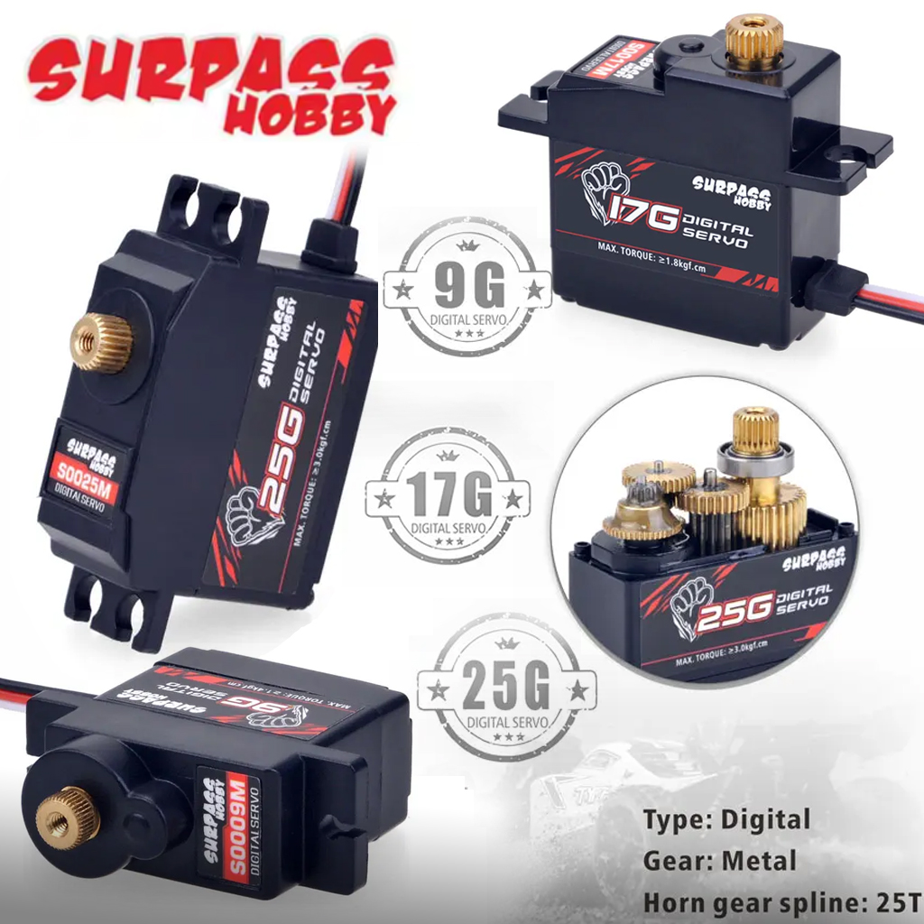 4 個入り SURPASS ホビー防水サーボ 9g 17g  - Rc Hobby Online のレビューと価格