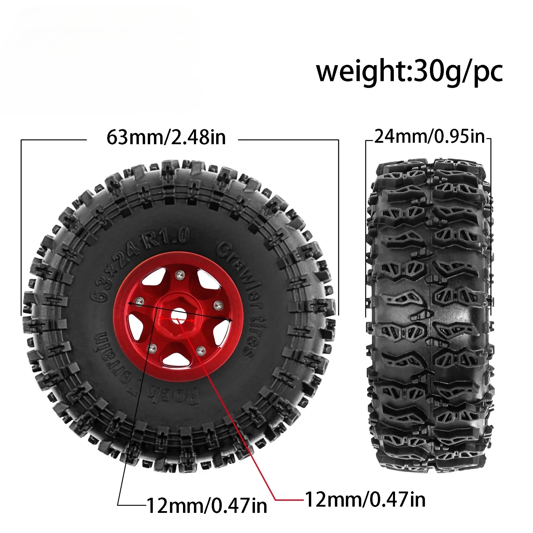 XILEZQF 63mmメタル1.0インチビードロックホイー - Wheel Rim Rc のレビューと価格
