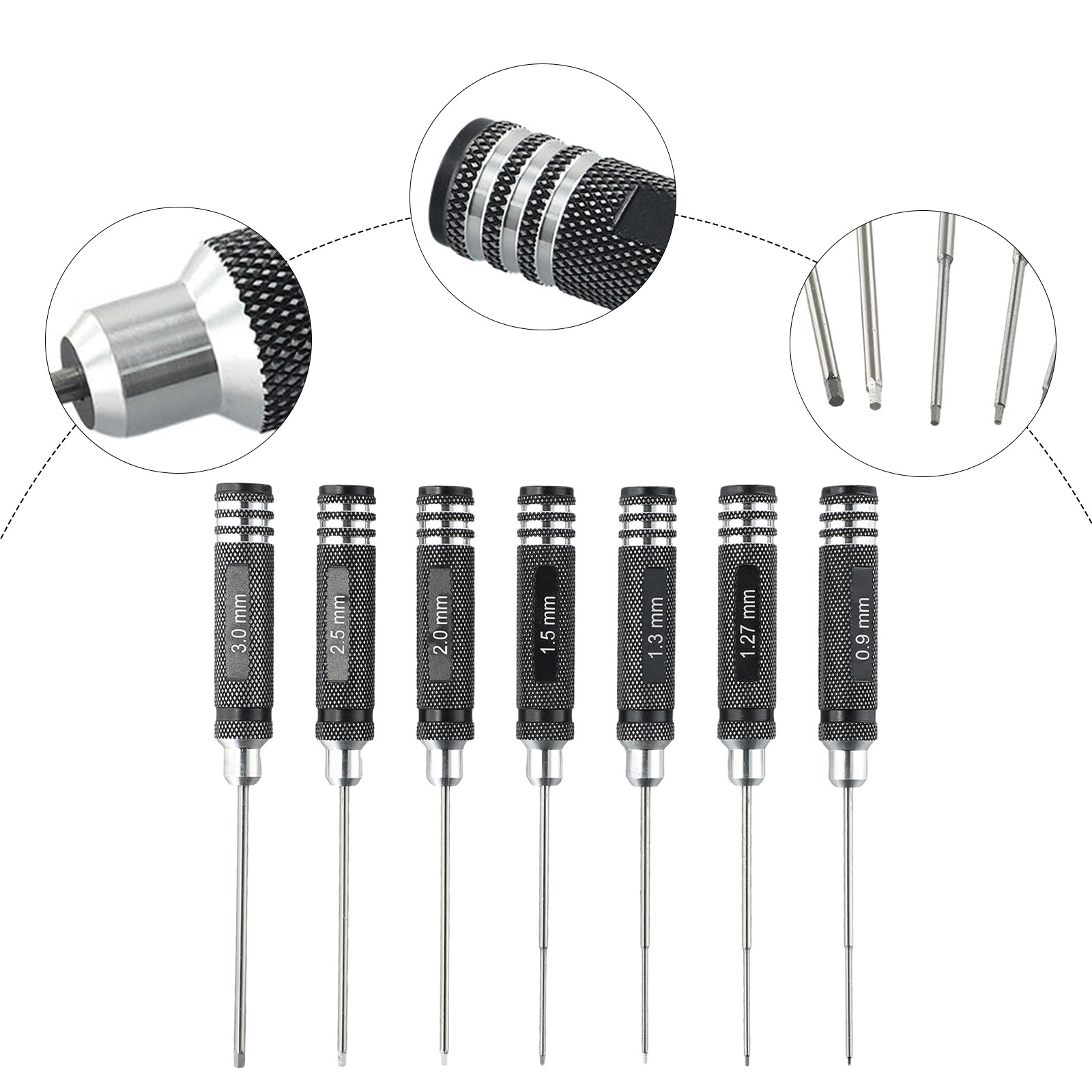 ドライバー,六角形,0.9〜3.0mm, 7個 - Rc Hobby Tool Kit のレビューと価格