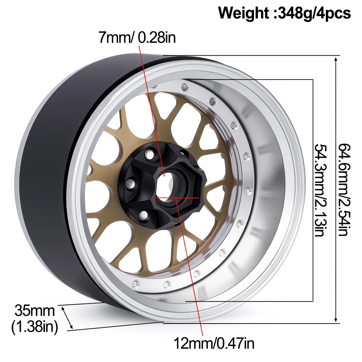 2.2インチアルミビードロックホイールリムハブ、1/10 R - Wheel Rim Rc のレビューと価格