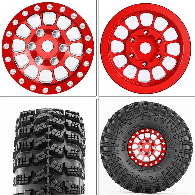 4 個 1.0 インチメタルビードロックホイールリムタイヤ  - Wheel Rim Rc のレビューと価格